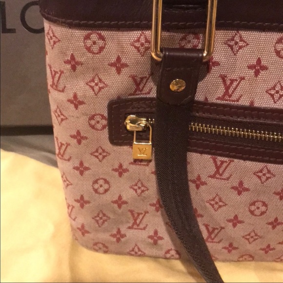 Used Louis Vuitton Lucille pm pink burgundy bag - Picture 3 of 7